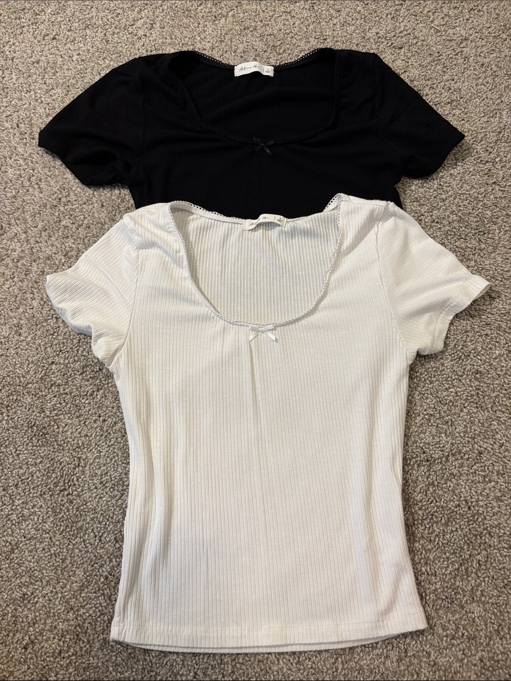 Two-Pack Lace Baby Tees with Bow